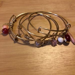 Gold 3 Piece Charm Bracelet